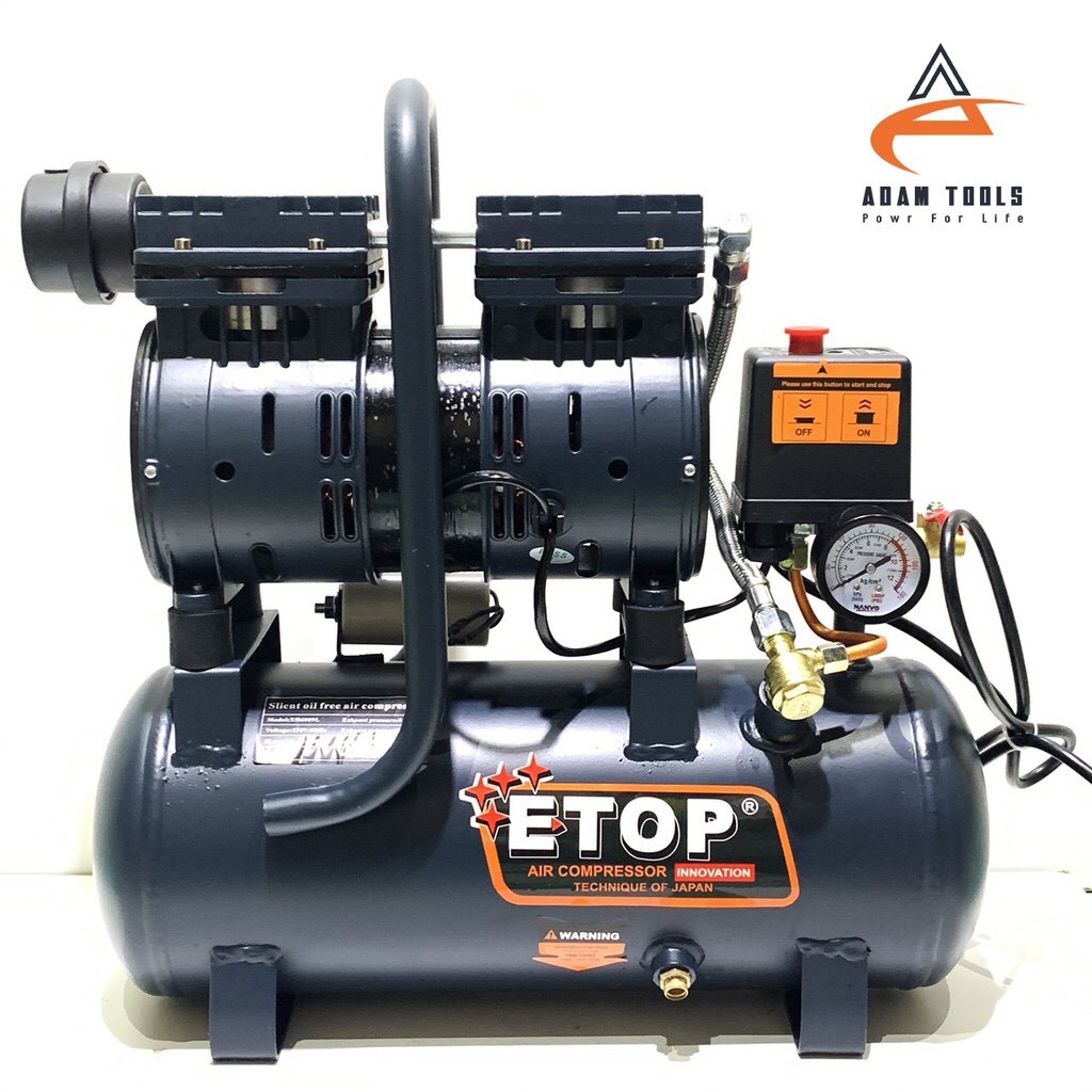 Máy nén khí sạch mini bình 9L ETOP - nén khí chống ồn- BH 12 Tháng