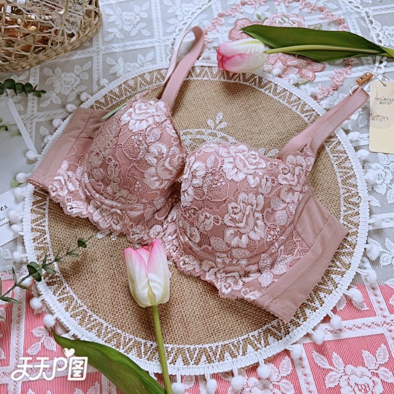 Áo lót ren mút mỏng có gọng ren thêu hoa 3D