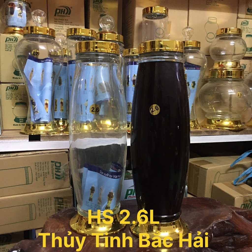 Bình Thủy Tinh Ngâm Rượu SX Tại Việt Nam HS-2.6 Lít - Thủy Tinh Bắc Hải