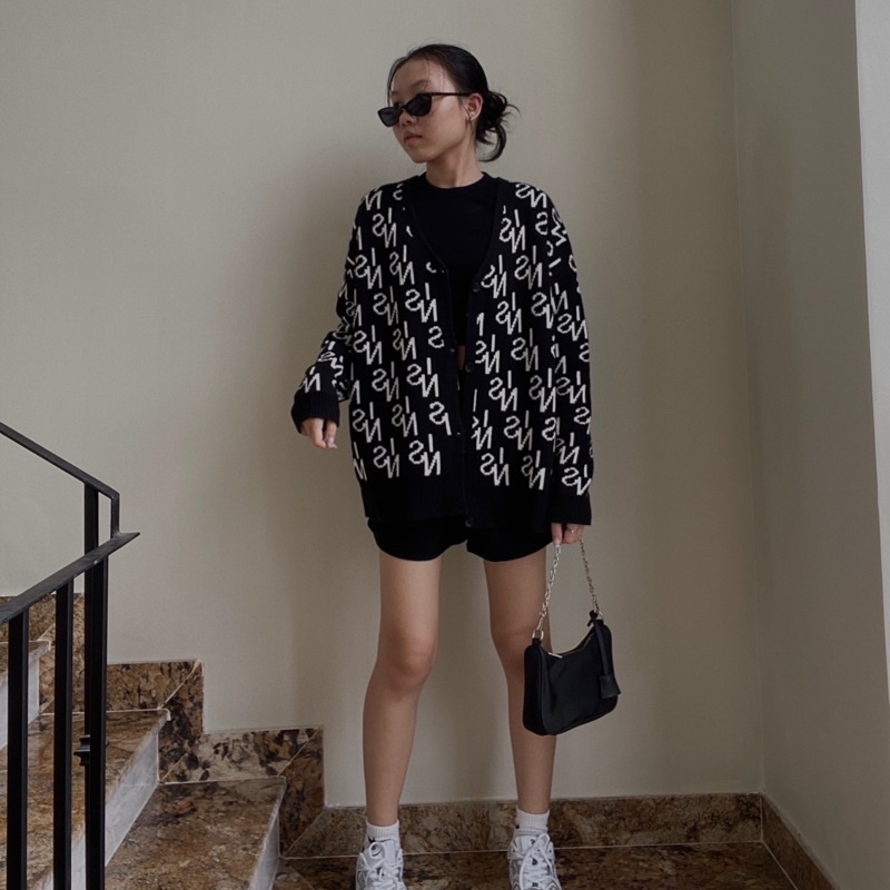 Áo Cardigan oversize unisex , áo khoác len nữ INS