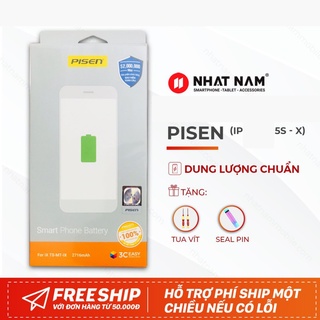 Pin iPhone 5/5s/6/6s/6p/6sp/7/8/7plus/8plus/X Chính Hãng Pisen - Tặng kèm tuavit và keo dán pin, BH Toàn quốc 12 tháng