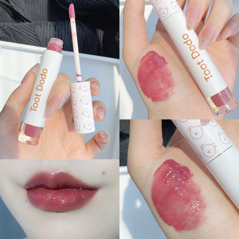 Son Kem Hiệu Ứng Gương Thiết Kế Hình Gấu Dễ Thương