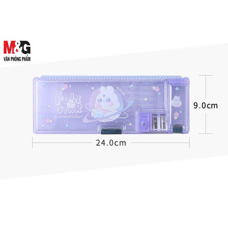 Hộp bút đa năng M&amp;G- gồm 2 chuốt chì&amp; 5 chỗ đựng viết &amp; thước bộ&amp; gôm- ASB902C2