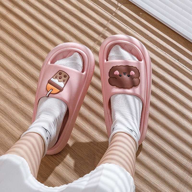 JY377-C3  - dép bánh mì đúc liền đế viền lưới chốg trơn