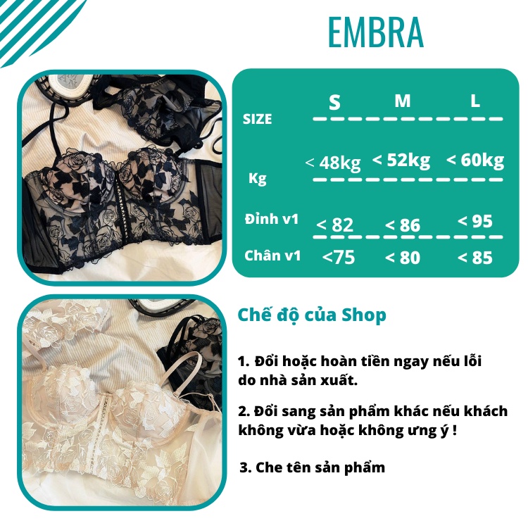 áo Bra lưng cao thêu hoa EBALB14