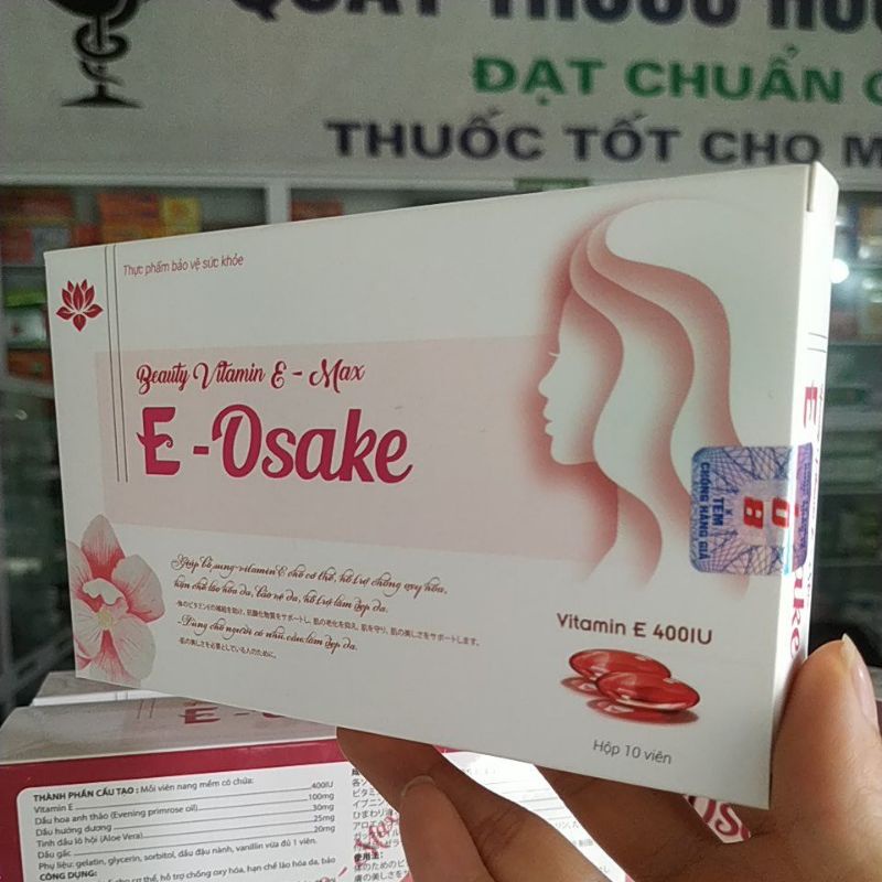 Combo3hộp Beauty Vitamin E - Osake Hoa anh thảo - điều hoà nội tiết dưỡng da chông lão hoá