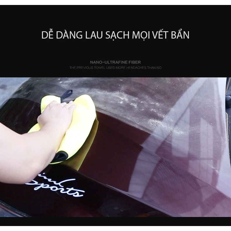 Khăn Lau Xe Ô Tô Cao Cấp Gia Dụng Đa Năng Siêu Thấm Microfiber, Không rụng lông