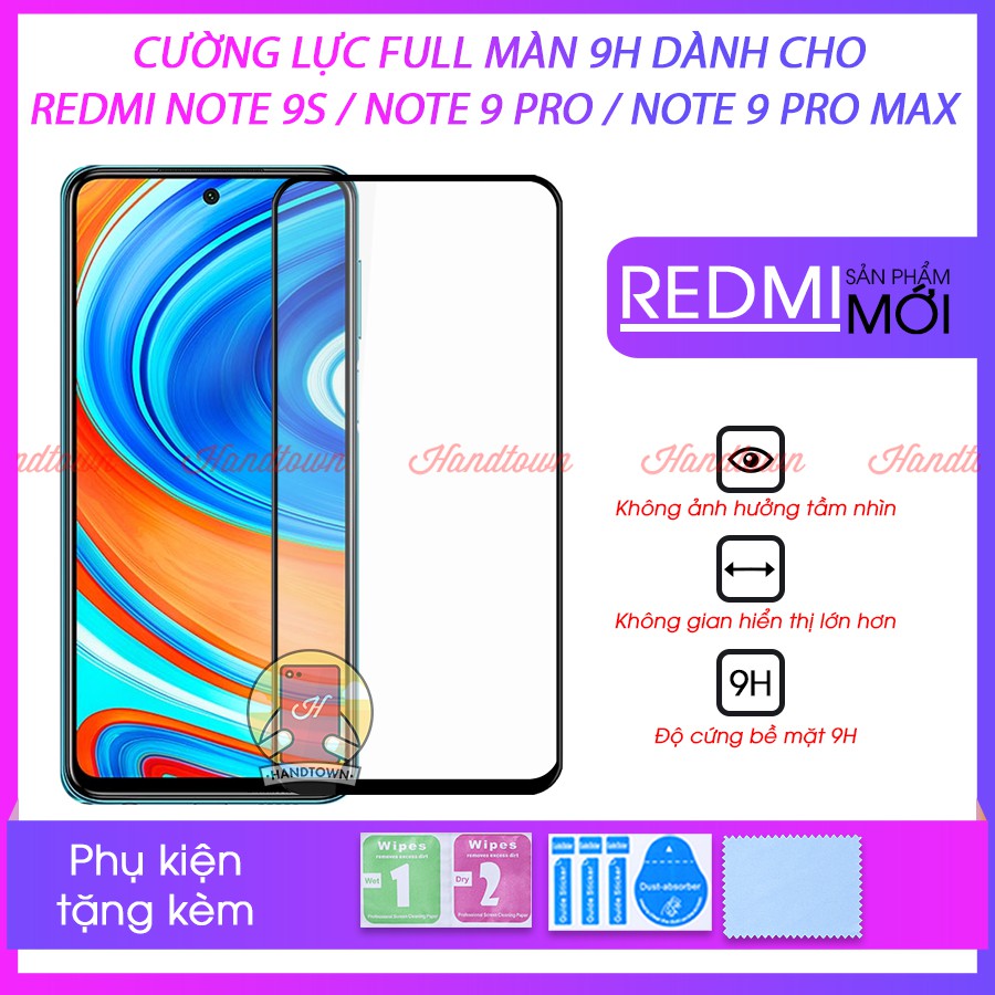 Kính Cường Lực Viền Mỏng Dành Cho Xiaomi Redmi Note 9 Pro / Note 9S / Note 9 Pro Max