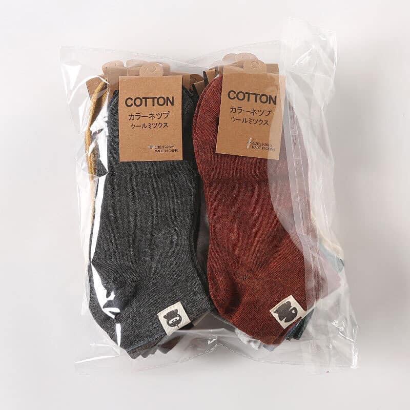 Sét 10 đôi tất cotton màu vintage