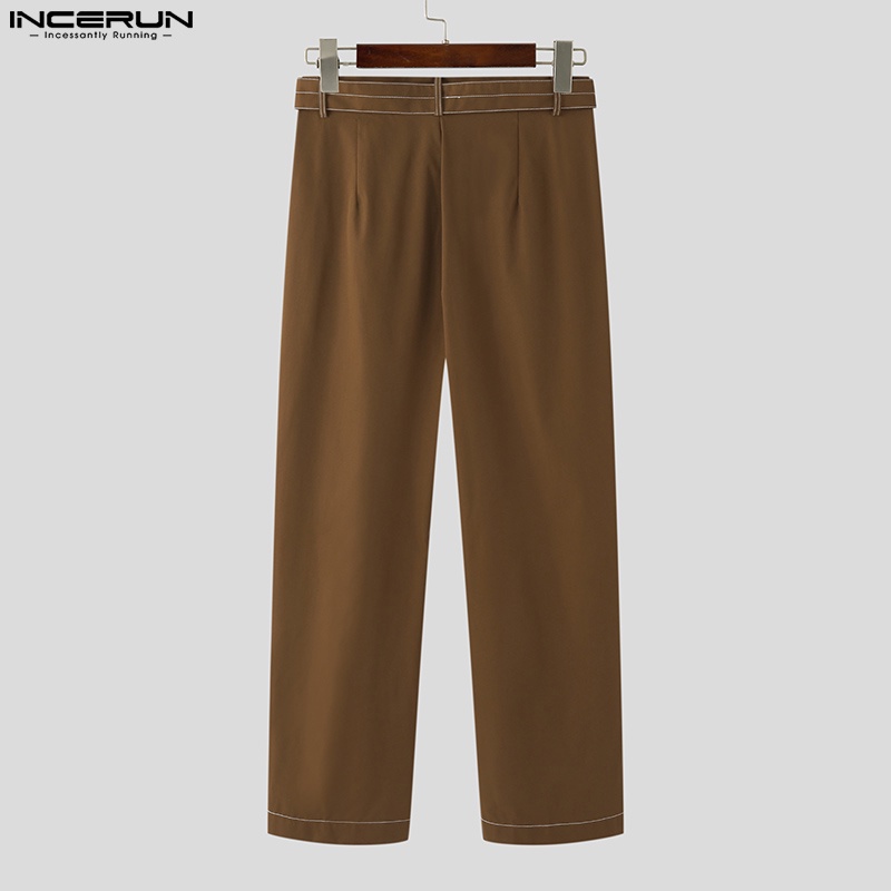Quần dài Incerun cạp cao ống rộng có túi hộp cá tính cho nam