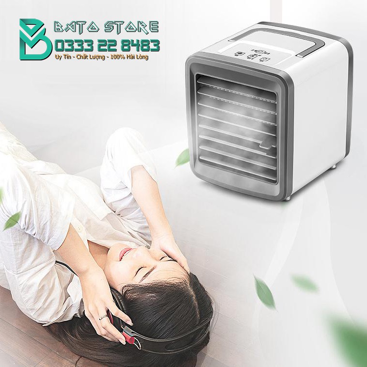 🌞 MẪU MỚI 2020- Quạt Điều Hòa Mini Hơi Nước WJ-601A Để Bàn Mùa Hè 2020, Nhỏ Gọn Tiện Dụng, Tặng Kèm Quạt Mini Cầm Tay