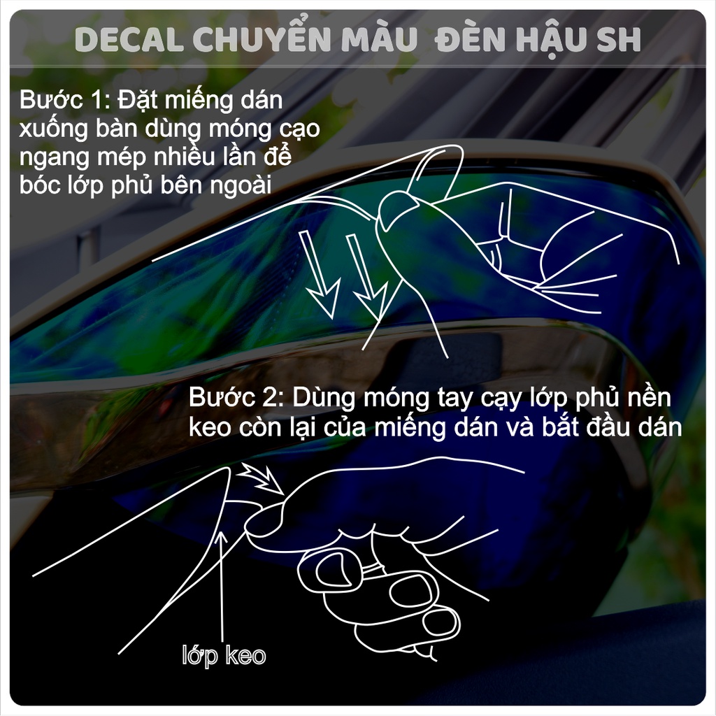 Decal ĐÈN HẬU HONDA SH chuyển màu ĐÈN HẬU SH 125 - 150 - 350