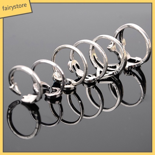 Set 6 nhẫn đeo đốt tay thiết kế đa dạng thời trang cho nữ