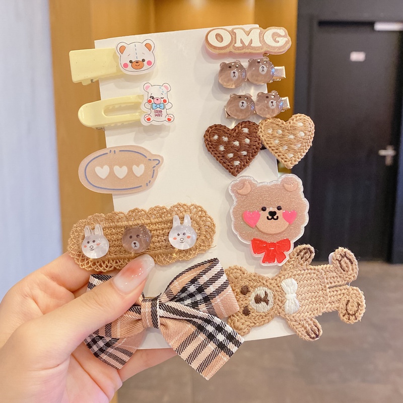 8/9/10 Kẹp Tóc Vải Lông Phong Cách Hàn Quốc Dễ Thương