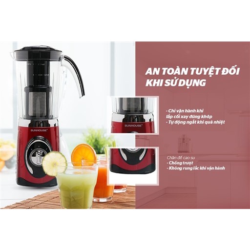 Máy xay sinh tố đa năng, Máy say sinh tố sunhouse SHD5323 3 cối xay hoa quả, thịt, đá