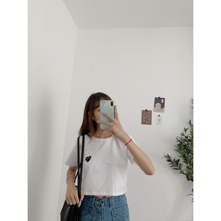 áo phông dáng ngắn trắng playheart TKP67 1994closet