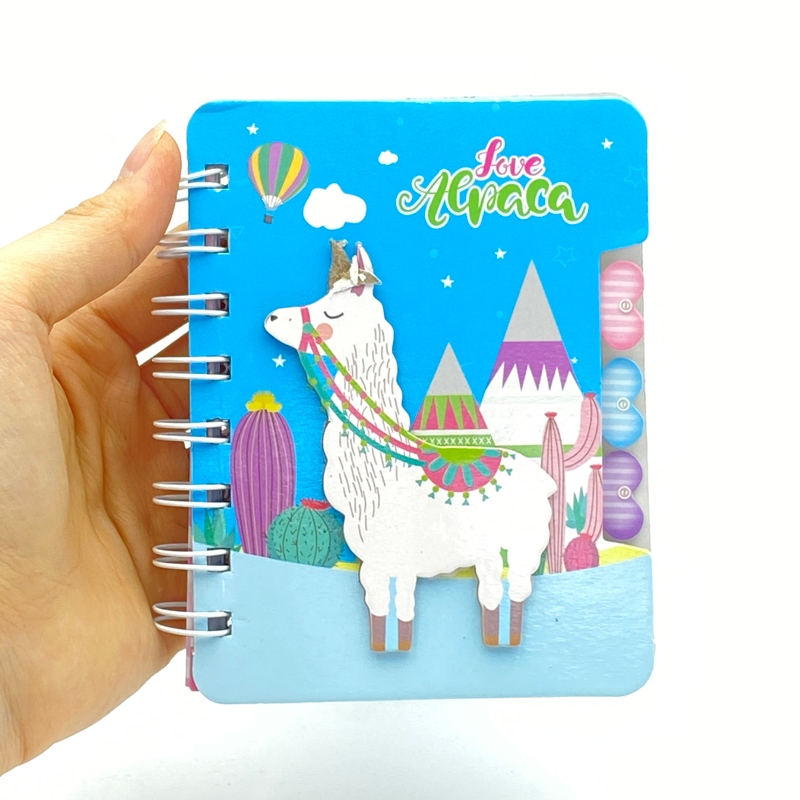 Sổ Lò Xo Nhỏ Hình Alpaca A-446 - Màu Xanh Da Trời