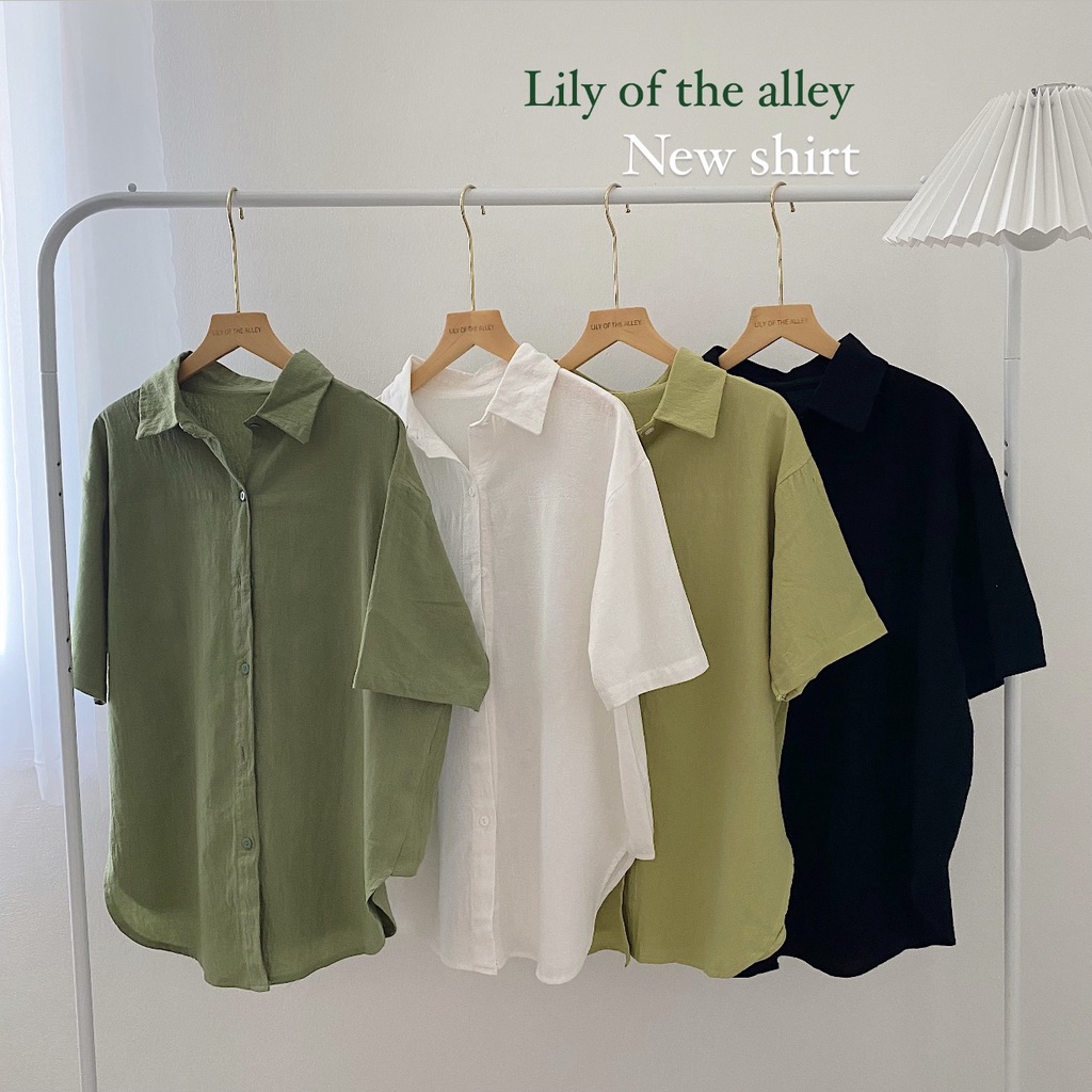 Áo sơ mi thô đũi cộc tay Lily | BigBuy360 - bigbuy360.vn
