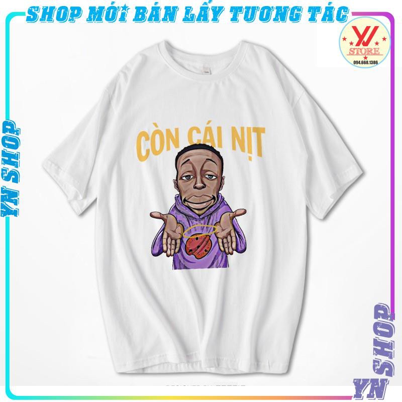 Áo thun tay lỡ CÒN CÁI NỊT , áo phông hot trend nam nữ unisex form rộng anh da đen &quot;khaby.lame&quot; ,YNSHOP