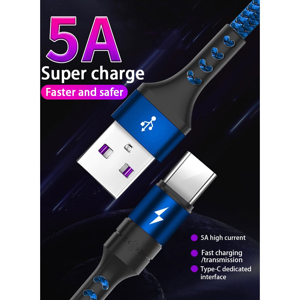 Dây Cáp Sạc Nhanh USB Type C Huawei Qc3.0 5A Chất Lượng Cao