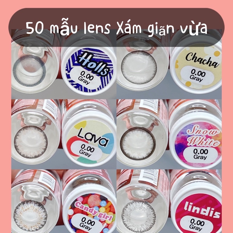 50 mẫu lens Xám Gray Hot size giãn vừa không độ (Free ship)