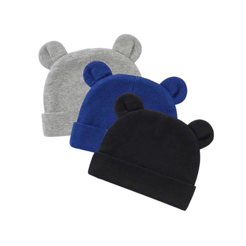 Mũ Beanie Vải Cotton Giữ Ấm Tai Thỏ Thời Trang Thu Đông Cho Bé Sơ Sinh