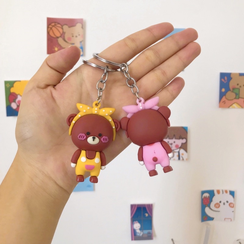 Móc Khoá Bé Gấu Đeo Bờm