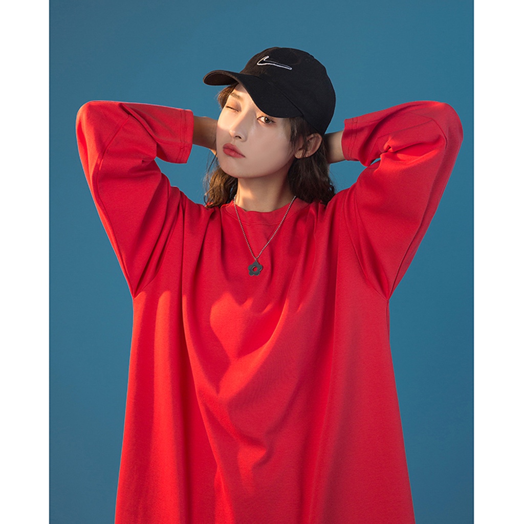 Áo thun dài tay trơn  MÀU ĐỎ  phông Unisex nam nữ tee oversize form rộng pull Ulzzang Streetwear Hàn Quốc vải mềm