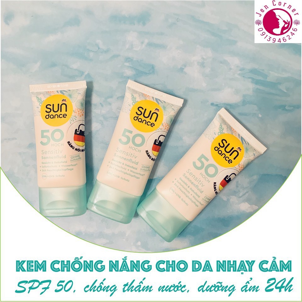 Kem chống nắng cho da nhạy cảm SUNDANCE - Sonnenfluid Sensitiv LSF 50, 50 ml