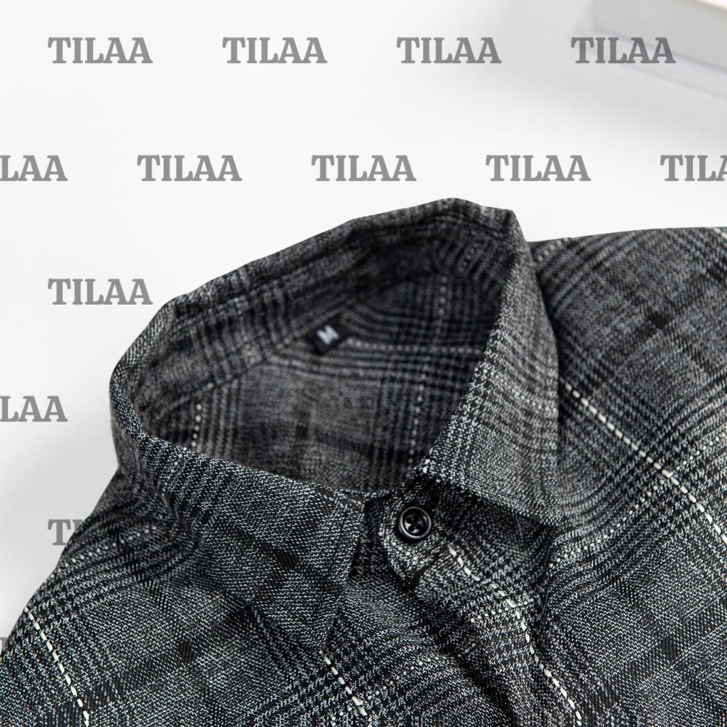 Áo sơ mi Flannel kẻ hoạ tiết TILAA FASHION phong cách Hàn Quốc AS05