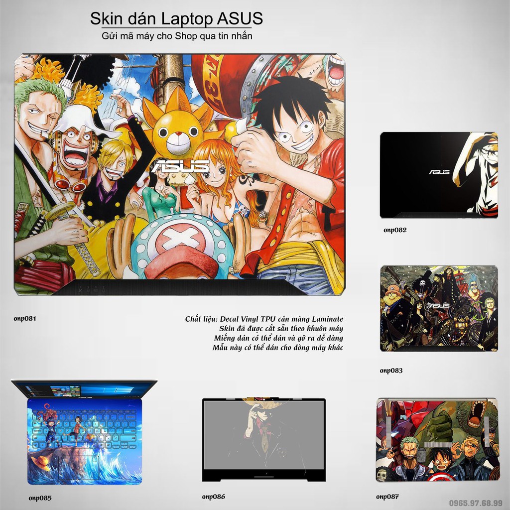 Skin dán Laptop Asus in hình One Piece _nhiều mẫu 7 (inbox mã máy cho Shop)