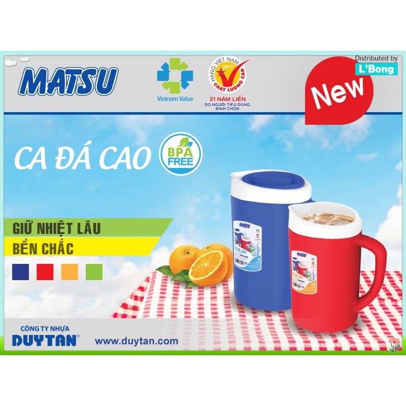 Ca đá (bình đựng đá) cao 1,5 lít