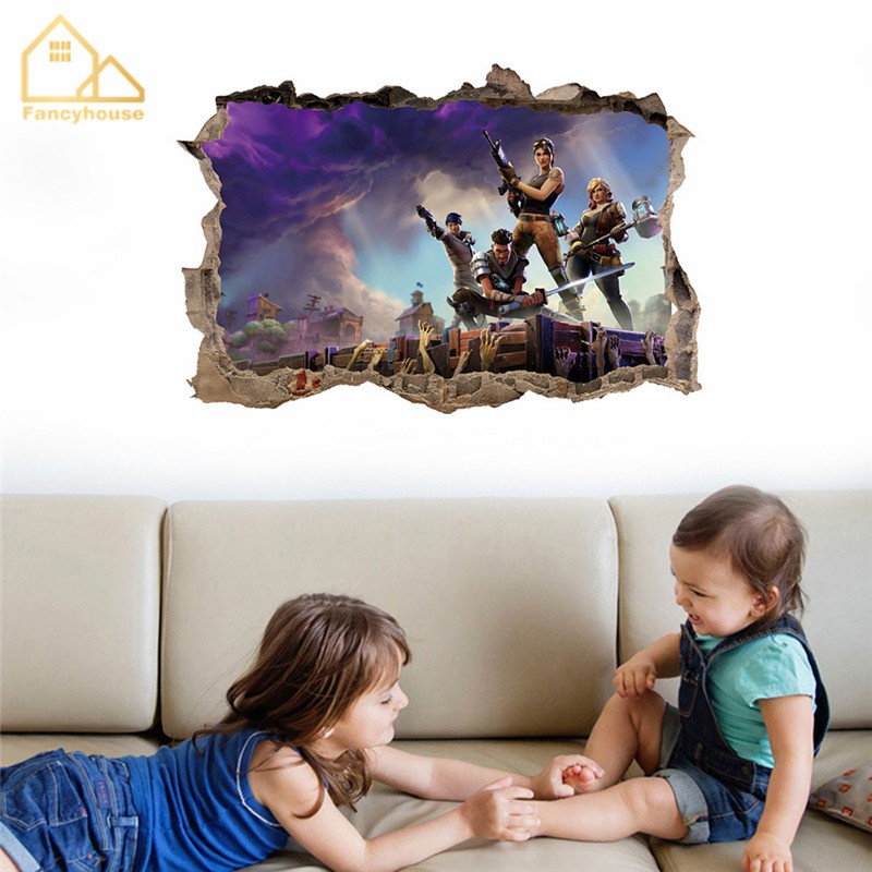 Giấy trang trí dán tường 3D game Fortnite DIY