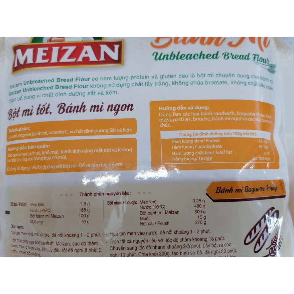 BỘT MÌ CHUYÊN DỤNG CHO BÁNH MÌ  MEIZAN Unbleached Bread Flour