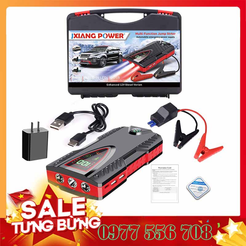 Bộ kích điện xe ô tô 🚚𝐅𝐑𝐄𝐄𝐒𝐇𝐈𝐏🚚 Bộ kích bình ac quy ô tô kiêm pin dự phòng dung lượng lớn 99800mAh - SLC.VN