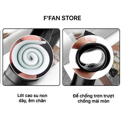 Giày Cao Gót [DA THẬT] Da Mềm Như Bún Công Sở Văn Phòng Nữ Vạt Xiên FFAN STORE