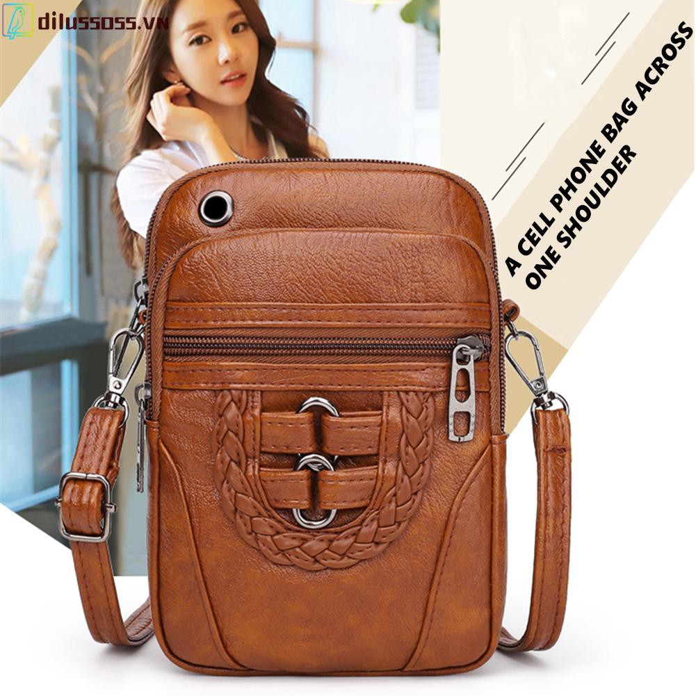 Túi Đeo Chéo Da Pu Nhiều Ngăn Thời Trang Cho Nữ