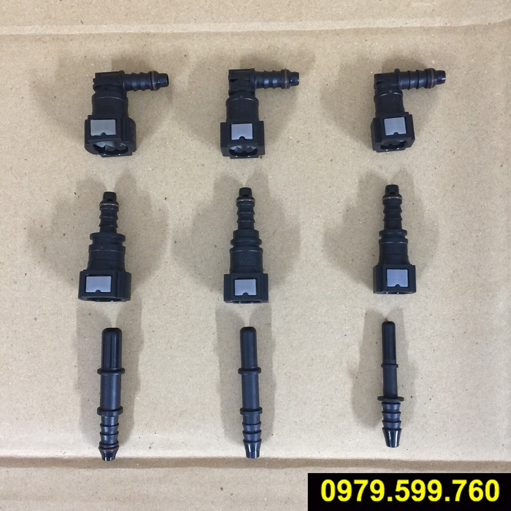 Bộ cút nối nhanh đầu ống bơm nhiên liệu xăng 9 chi tiết