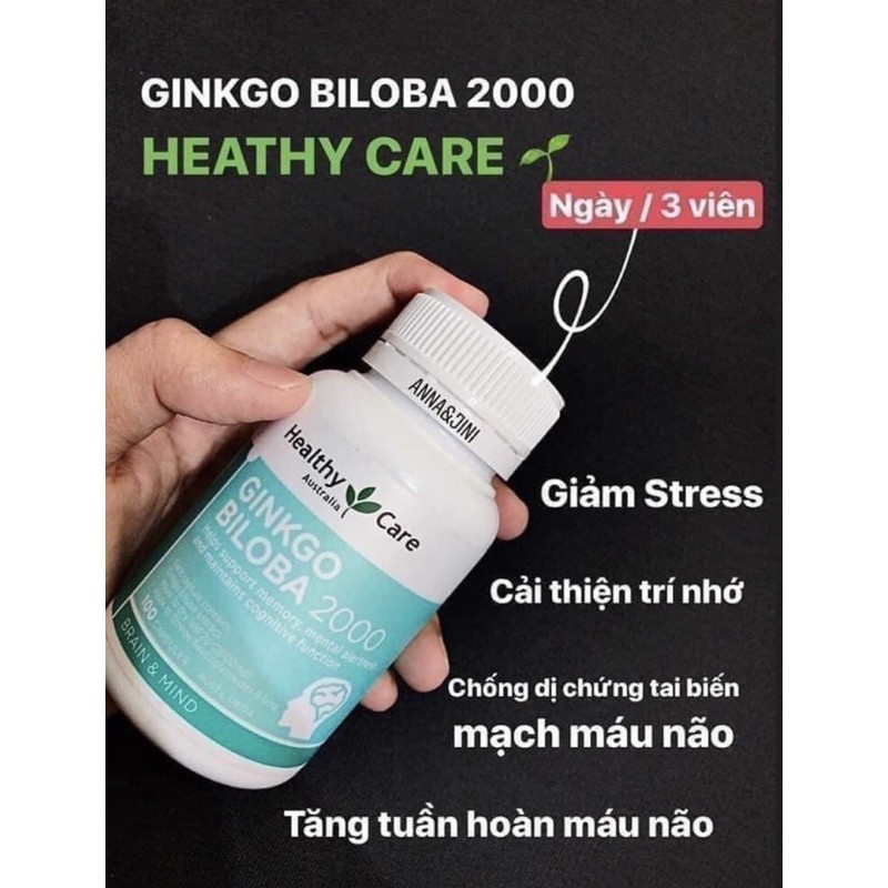 VIÊN UỐNG BỔ NÃO GINKGO BILOBA 2000 Heathy Care