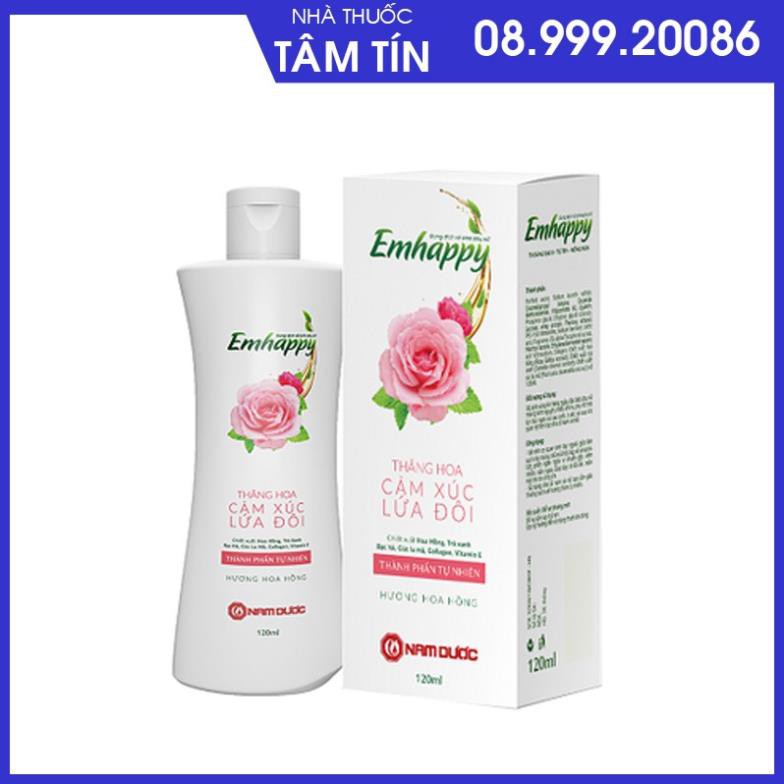 Rửa Phụ Khoa EMHAPPY thăng hoa cảm xúc lứa đôi Hương Hoa Hồng (120ml) - Hàng Công Ty