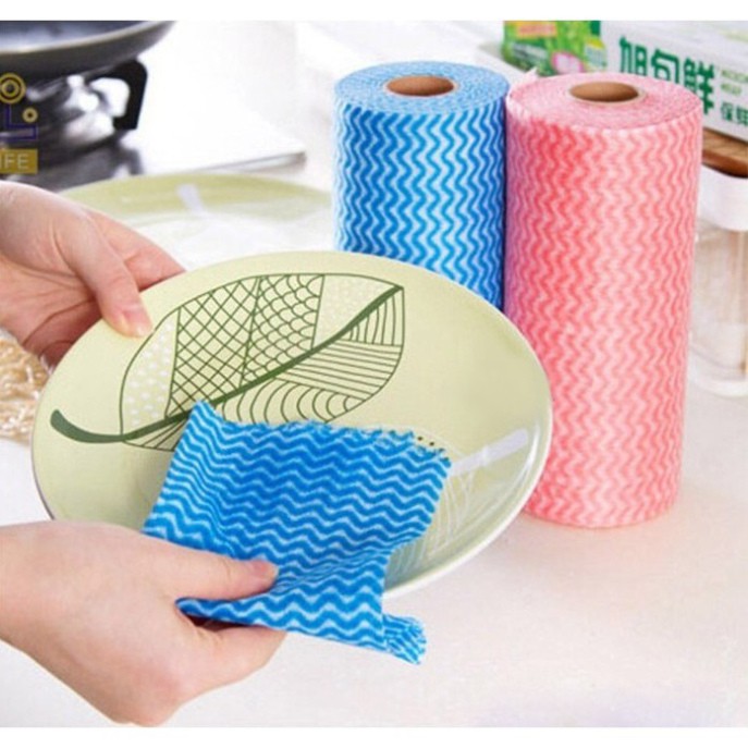Khăn lau bếp - khăn lau chén đĩa có thể tái sử dụng 50 miếng/cuộn vô cùng tiện dụng