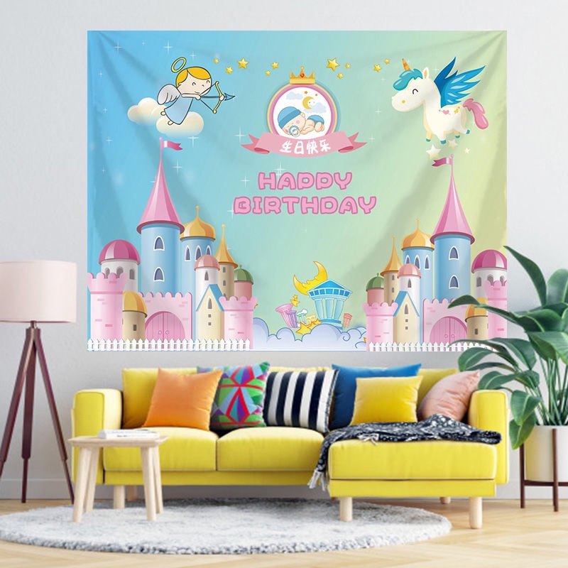 🌈Dụng cụ làm đẹp nhà Feifei🔥Tấm vải treo tường trang trí phông nền sinh nhật cho bé