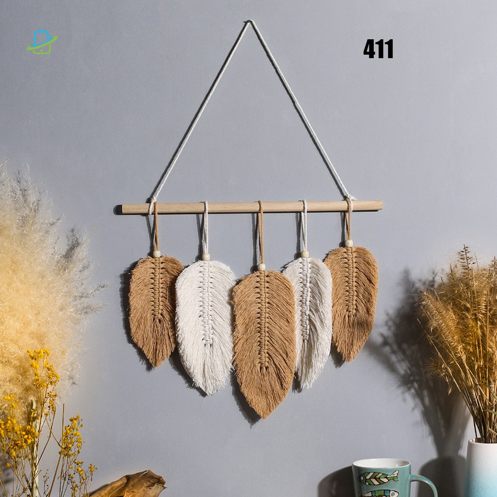 Thảm Treo Tường Trang Trí Phòng Ngủ / Tiệc Cưới Chất Liệu Cotton Dệt Hình Chiếc Lá Phong Cách Bắc Âu Tw