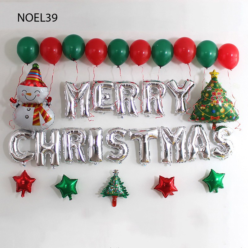 1 set bong bóng nhôm hình ông già noel trang trí giáng sinh dễ thương