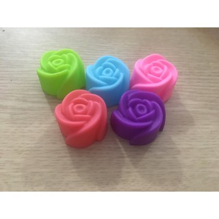 Set 5 khuôn silicon hoa hồng đổ rau câu, sôcla nhỏ