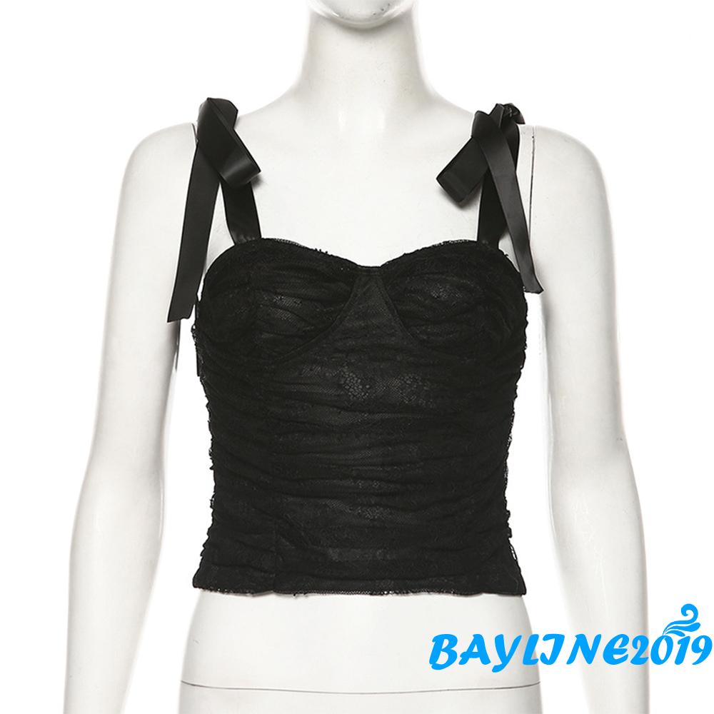 Áo hai dây phối ren kiểu dáng thời trang dành cho nữ