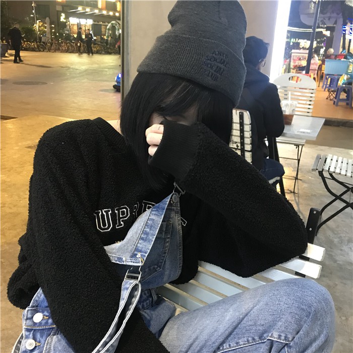 Mũ Len Dệt Kim Thêu Chữ Phong Cách Retro Thời Trang