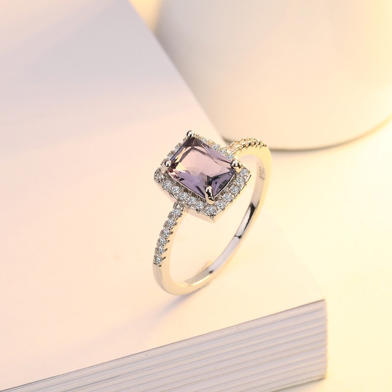 Nhẫn đính đá làm từ bạc 925 R731 trang sức thời trang cho nữ