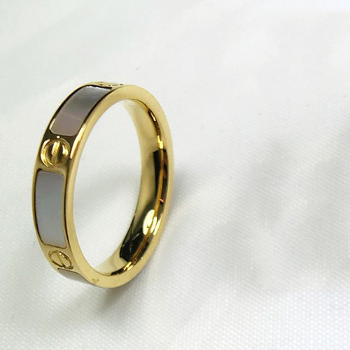 Nhẫn Nữ Đính Xà Cừ Titan Ko Đen TT 2863