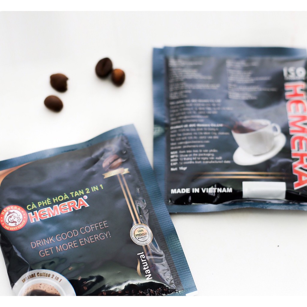 CÀ PHÊ HOÀ TAN ĐEN 2IN1 HEMERA (INSTANT COFFEE 2IN1) | BigBuy360 - bigbuy360.vn